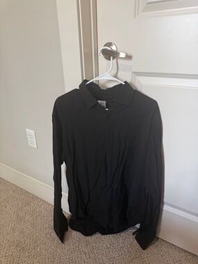 Zara Black Men's Long-Sleeve Button-Up Shirt Jacket